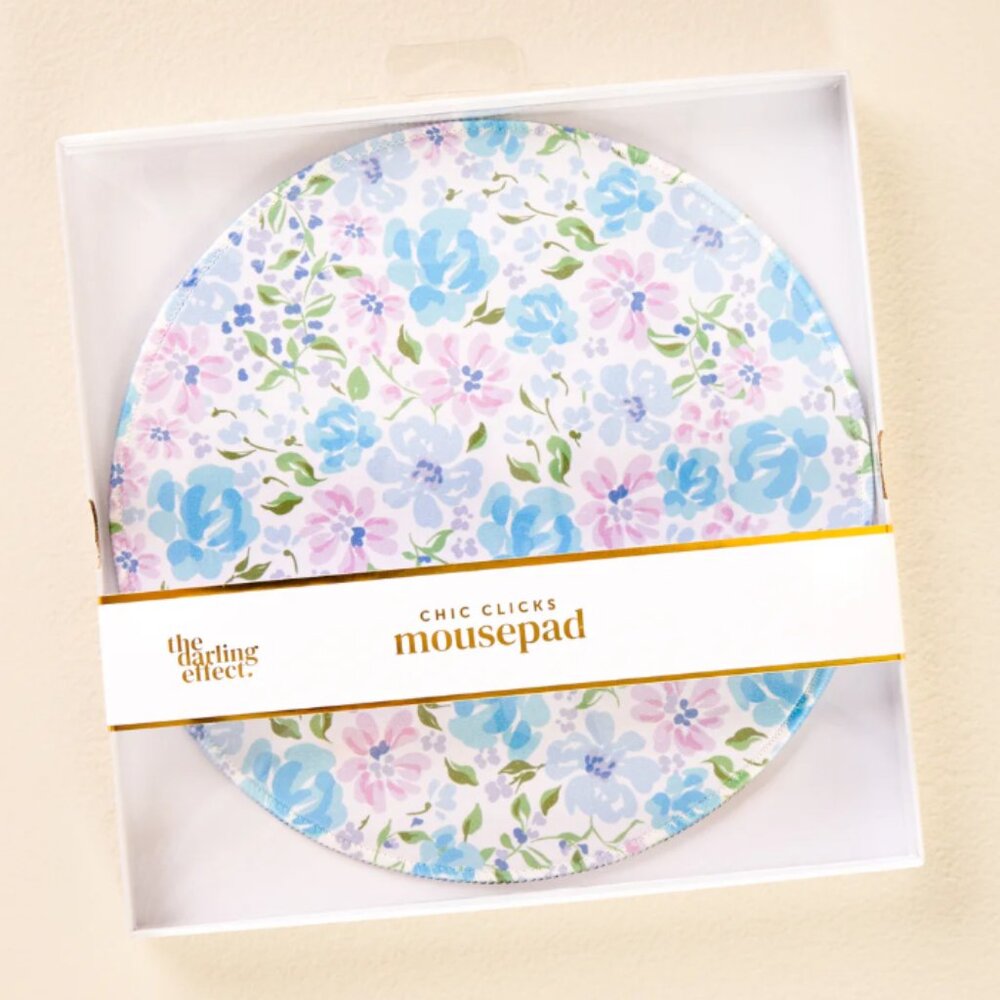 The Darling Effect Secret Garden Blue Chic Clicks Mouse Pad